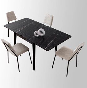 Masă de sufragerie Totem Black Marble
