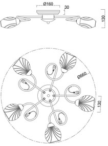 Lustră aplicată Brilagi MEGAPOLIS 5xE14/60W/230V crom lucios