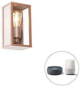 Lampă de perete inteligentă maro ruginiu 26 cm IP44 cu Wi-Fi ST64 - Charlois