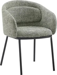 Scaun cu cotiere FLORENZ, material textil verde inchis