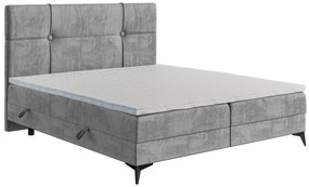 Pat de o persoană boxspring 90 cm Nivela (beton) (cu saltea și sp. depozitare). 1054615