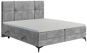 Pat de o persoană boxspring 90 cm Nivela (beton) (cu saltea și sp. depozitare). 1054615