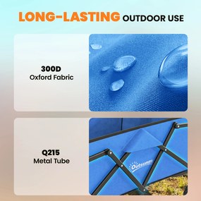 Outsunny Cărucior de grădină pliabil cu roţi mâner reglabil sarcină 68 kg pentru campanie cumpărături 81x45x89 cm albastru | Aosom Romania