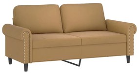 359536 vidaXL Canapea cu 2 locuri, maro, 140 cm, catifea