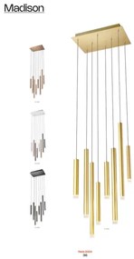 Lustră LED pe cablu Redo 01-2049 MADISON 8xLED/4W/230V crom lucios/negru/cupru