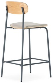 Scaune de bar bej 2 buc. tapițate (înălțime șezut 65,5 cm) Saula – Marckeric