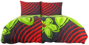 Lenjerie de pat din bumbac FLOERIC rosu-verde Dimensiune lenjerie de pat: 70 x 90 cm | 140 x 200 cm