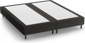 Pat matrimonial negru tapițat fără tăblie 200x200 cm Whale – Micadoni