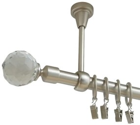 Galerie simpla prindere tavan kula crystal 19 mm crom mat (Alege marime: 300 cm)
