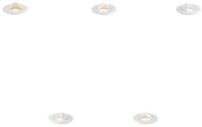 Set de 5 spoturi moderne de sol albe, inclusiv LED IP67 - Linsey