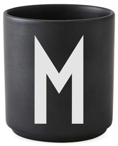 Cană din porțelan Design Letters Alphabet M, 250 ml, negru
