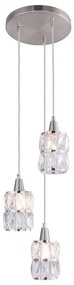 Lustra moderna cu 3 pendule WOLLI nichel/transparent 15760-3 GL
