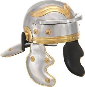 vidaXL Coif soldat roman aspect antic, jocuri roluri, argintiu, oțel