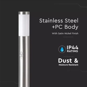 Lampă de exterior cu senzor 1xE27/60W/230V IP44 80cm crom mat