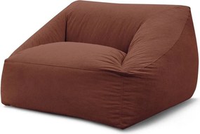 Fotoliu bean bag portocaliu cu tapițerie din catifea reiată Lilibet – Bobochic Paris