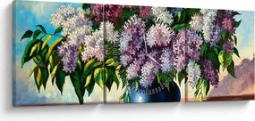 Tablou - Buchet de liliac (cu ceas) (90x30 cm)