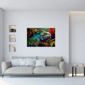 Tablou - Iguana colorată (90x60 cm)