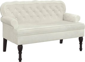 vidaXL Banchetă cu spătar, crem, 119,5x64,5x75 cm, catifea