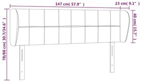 Tablie de pat cu aripioare gri inchis 147x23x78 88 cm catifea 1, Morke gra, 147 x 23 x 78 88 cm