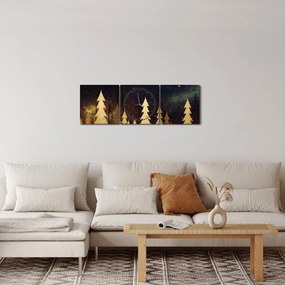 Tablou - Noapte de aur (cu ceas) (90x30 cm)