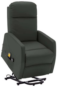 321376 vidaXL Fotoliu de masaj cu ridicare, antracit, piele ecologică