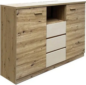 Comoda CANADA CX3, stejar artisan/casmir, PAL laminat, 130x42x105 cm