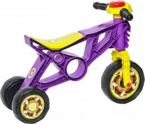 Motocicleta cu functie de trotineta fara pedale pentru copii NOVOKIDS™ EVO Balance Bike, Cu claxon, Maxim 30 Kg, 3 roti, Stabilitate mare, Mov