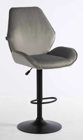HR350W Scaun Gray din Catifea Bază Neagră