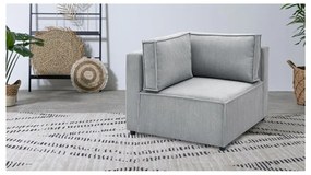 Modul pentru canapea gri deschis cu tapițerie din catifea reiată (cu colț variabil) Nihad modular – Bobochic Paris