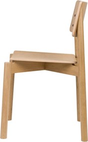 Scaun de dining în culoare naturală stivuibil cu aspect de lemn de stejar Wem – noo.ma
