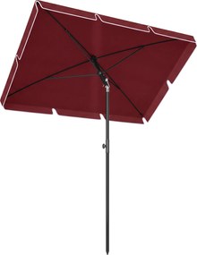Outsunny Umbrelă de Grădină cu Margini Ondulate și 4 Brațe din Aluminiu, 198x130x245 cm, Roșu | Aosom Romania