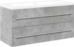 vidaXL Set mobilier de baie, 2 piese, gri beton, lemn compozit