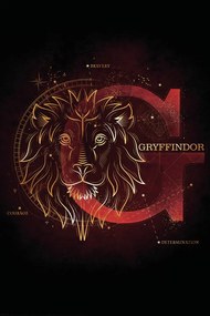 Poster de artă Harry Potter - Gryffindor Initial