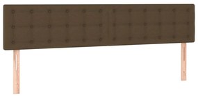 Pat continental cu saltea maro inchis 180x200cm material textil Maro inchis, 180 x 200 cm, Nasturi de tapiterie