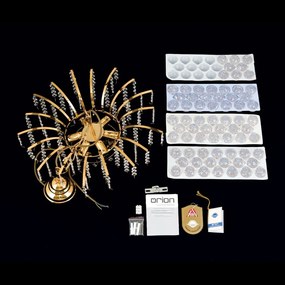 Candelabru cristal Asfour design lux KRISTALL KLASSISCH 6L gold/clear