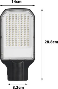BRILAGI - Lampă stradală LED URBANLIGHT pentru exterior, 50W, 230V, neagră, IP65