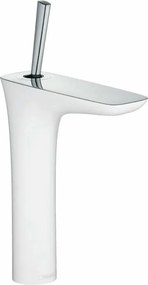 Baterie lavoar Hansgrohe PuraVida 200 alb - crom cu ventil Push-Open