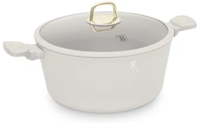 Oală cu capac 30 cm, 8L – Berlinger Haus Sahara Collection BH 8073, crem, cu strat antiaderent titan, ideală pentru familii mari