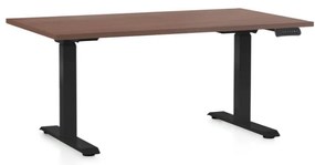 Masa inaltime reglabila OfficeTech D, 140 x 80 cm, bază neagră, nuca