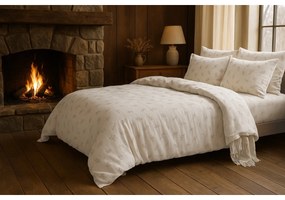 Lenjerie de pat din muselină Matex Crenguțe, 140 x 200 cm, 70 x 90 cm