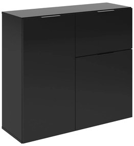 447416 FMD Comodă cu sertar și uși, negru, 89,1x31,7x81,3 cm
