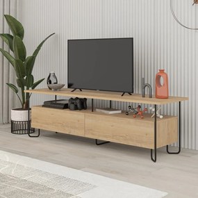 Masă TV în culoare naturală cu aspect de lemn de stejar 150x45 cm Dilly – Marckeric