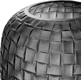 Vas decorativ design LUX realizat manual din sticla Varese S gri