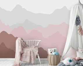 Fototapet - Conturile dealurilor - roz (152,5x104 cm), în 8 de alte dimensiuni noi