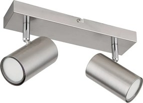Aplica de perete / tavan cu 2 spoturi directionabile design modern ROBBY nickel mat