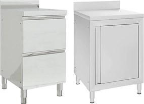 vidaXL Dulapuri de bucătărie comerciale, 2 buc., oțel inoxidabil