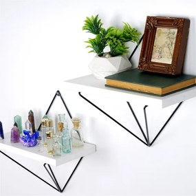 SET 2x raft de perete 14x30 cm alb