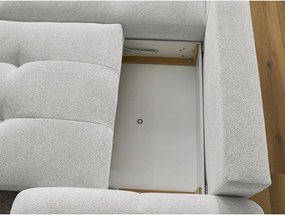 Colțar gri deschis extensibil/cu spațiu de depozitare cu tapițerie din chenille (cu colț pe partea stângă/cu șezlong) Roxelane – Bobochic Paris