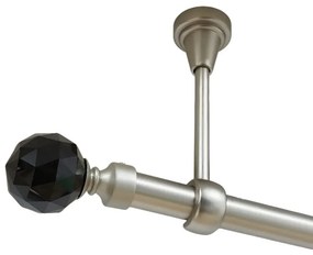 Galerie simpla prindere tavan fara inele kula crystal negru 19 mm crom mat (Alege marime: 360 cm)