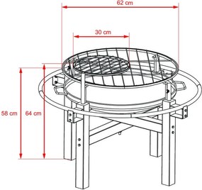 Vatră multifuncțională + grătar cu rotisor electric Avenberg KENTUCKY